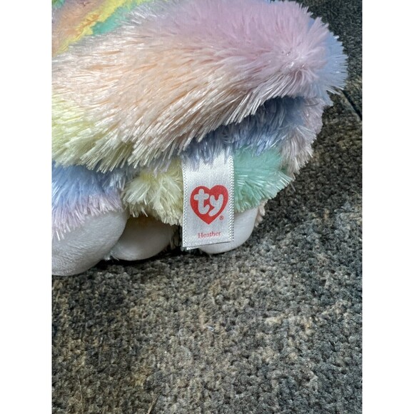 TY Beanie Boos Heather Unicorn Rainbow Cat Plush Stuffed Animal, Small 6” Plush! - Picture 7 of 9